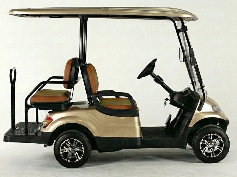 EPIC 2+2 Non-Lifted Electric Golf Cart with Lithium Battery 150Ah & Standard Tires | 4-Seater LSEV (Golden) - Image 5